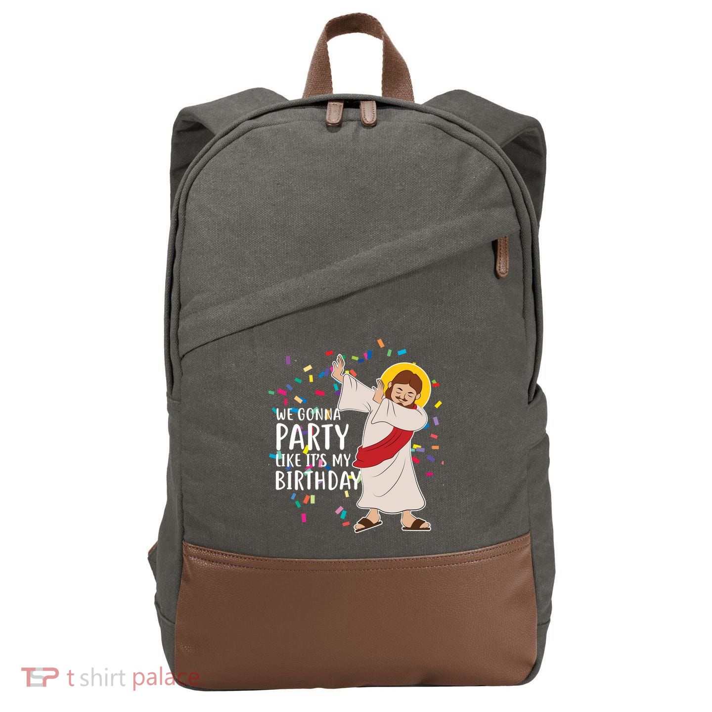 We Gonna Party Like It's My Birthday Dabbing Jesus Cotton Canvas Backpack
