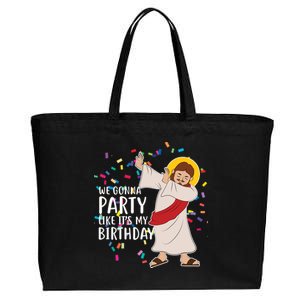 We Gonna Party Like It's My Birthday Dabbing Jesus Cotton Canvas Jumbo Tote