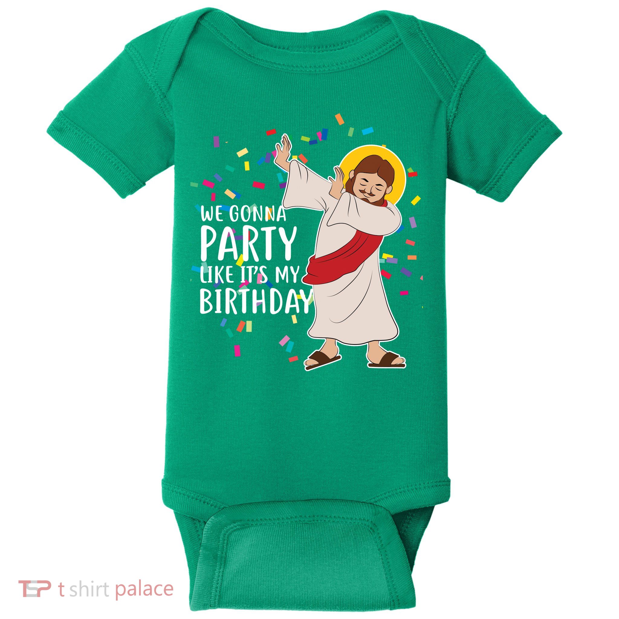 We Gonna Party Like It's My Birthday Dabbing Jesus Baby Bodysuit