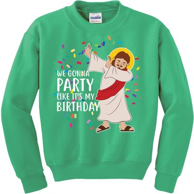 We Gonna Party Like It's My Birthday Dabbing Jesus Kids Sweatshirt