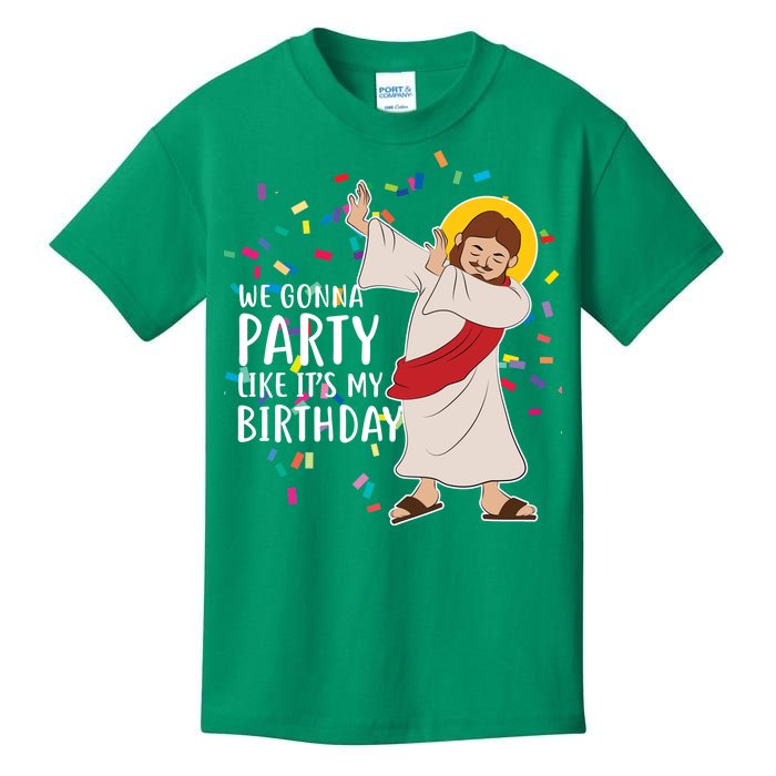 We Gonna Party Like It's My Birthday Dabbing Jesus Kids T-Shirt