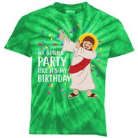 We Gonna Party Like It's My Birthday Dabbing Jesus Kids Tie-Dye T-Shirt