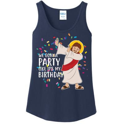 We Gonna Party Like It's My Birthday Dabbing Jesus Ladies Essential Tank