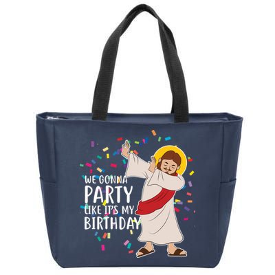 We Gonna Party Like It's My Birthday Dabbing Jesus Zip Tote Bag