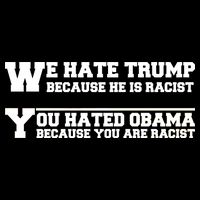 We Hate Trump Because He is Racist. You Hated Obama Because You Are Racist 7-Panel Snapback Hat