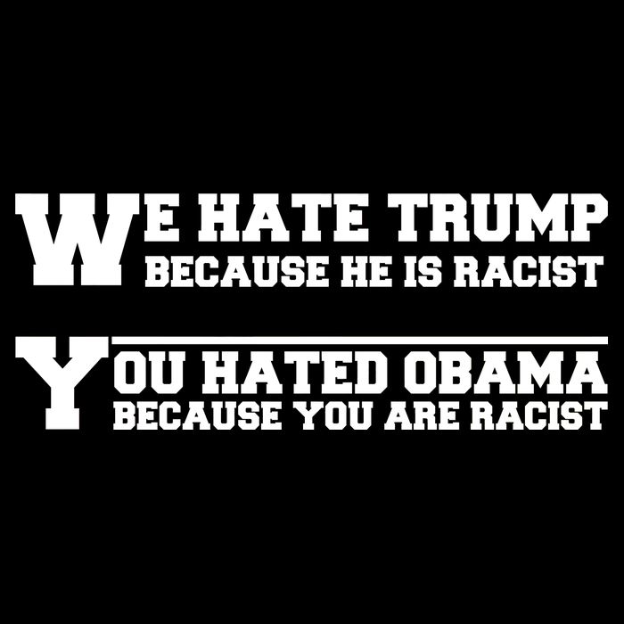 We Hate Trump Because He is Racist. You Hated Obama Because You Are Racist 7-Panel Snapback Hat