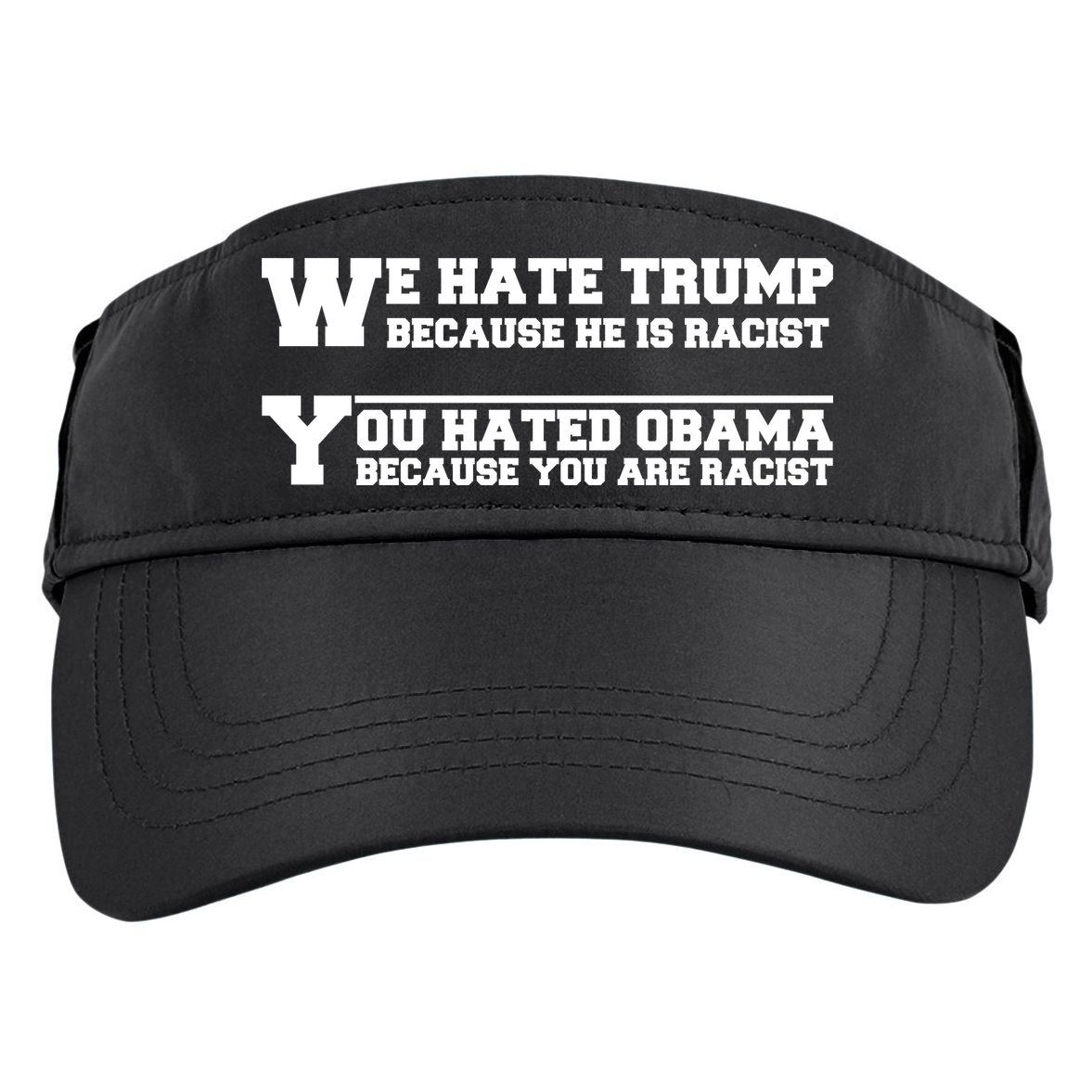 We Hate Trump Because He is Racist. You Hated Obama Because You Are Racist Adult Drive Performance Visor