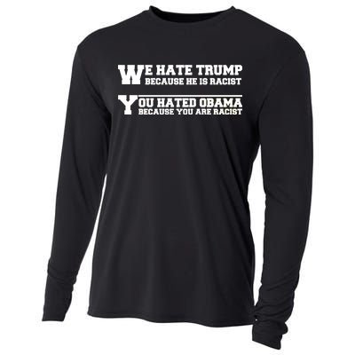 We Hate Trump Because He is Racist. You Hated Obama Because You Are Racist Cooling Performance Long Sleeve Crew