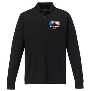 We Just Did Joe Biden President Elect 46 US Flag Sunglasses Performance Long Sleeve Polo