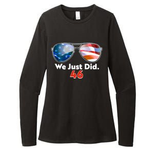 We Just Did Joe Biden President Elect 46 US Flag Sunglasses Womens CVC Long Sleeve Shirt