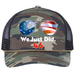 We Just Did Joe Biden President Elect 46 US Flag Sunglasses Retro Rope Trucker Hat Cap