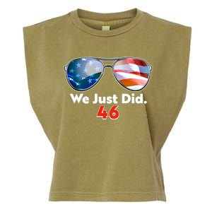 We Just Did Joe Biden President Elect 46 US Flag Sunglasses Garment-Dyed Women's Muscle Tee