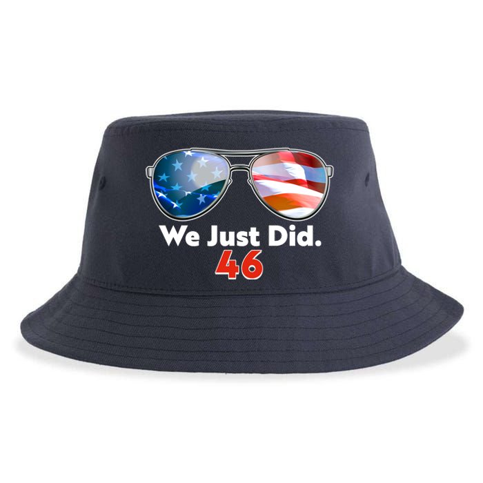 We Just Did Joe Biden President Elect 46 US Flag Sunglasses Sustainable Bucket Hat