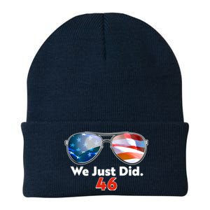 We Just Did Joe Biden President Elect 46 US Flag Sunglasses Knit Cap Winter Beanie