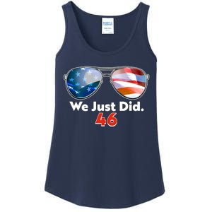 We Just Did Joe Biden President Elect 46 US Flag Sunglasses Ladies Essential Tank