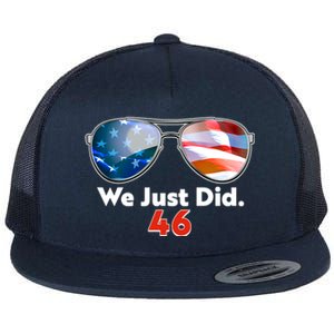 We Just Did Joe Biden President Elect 46 US Flag Sunglasses Flat Bill Trucker Hat