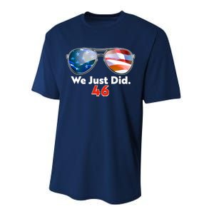 We Just Did Joe Biden President Elect 46 US Flag Sunglasses Performance Sprint T-Shirt