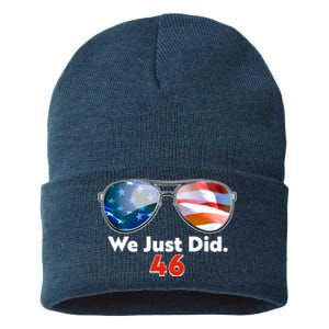 We Just Did Joe Biden President Elect 46 US Flag Sunglasses Sustainable Knit Beanie