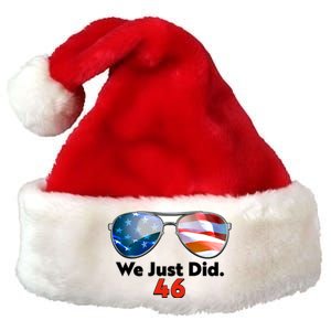 We Just Did Joe Biden President Elect 46 US Flag Sunglasses Premium Christmas Santa Hat