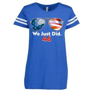 We Just Did Joe Biden President Elect 46 US Flag Sunglasses Enza Ladies Jersey Football T-Shirt