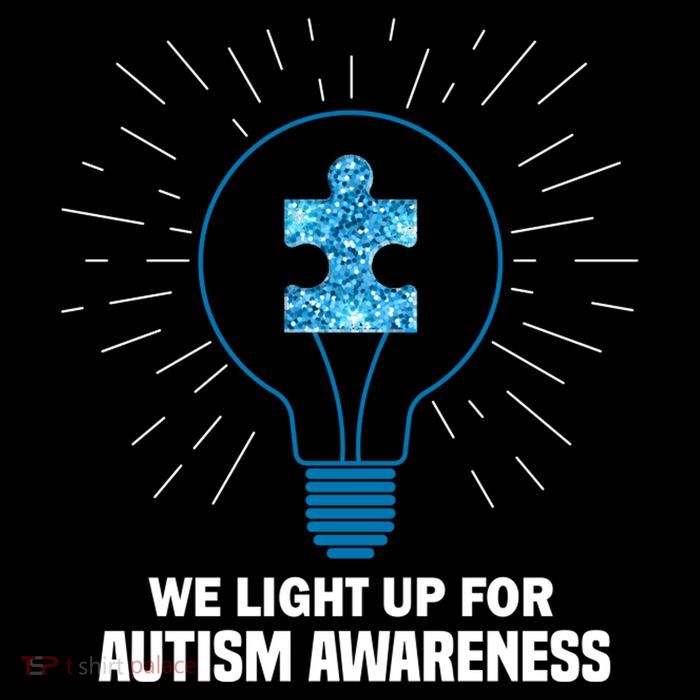 We Light It Up For Autism Awareness Button