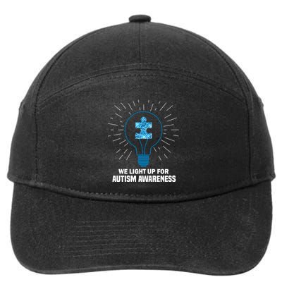 We Light It Up For Autism Awareness 7-Panel Snapback Hat