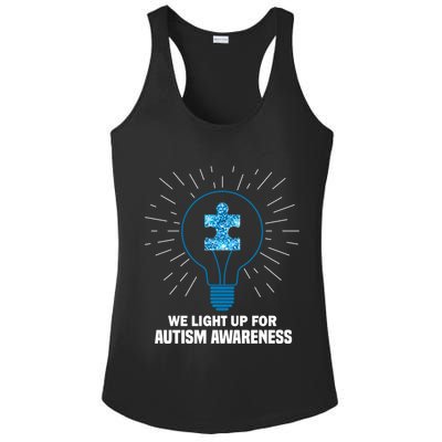 We Light It Up For Autism Awareness Ladies PosiCharge Competitor Racerback Tank
