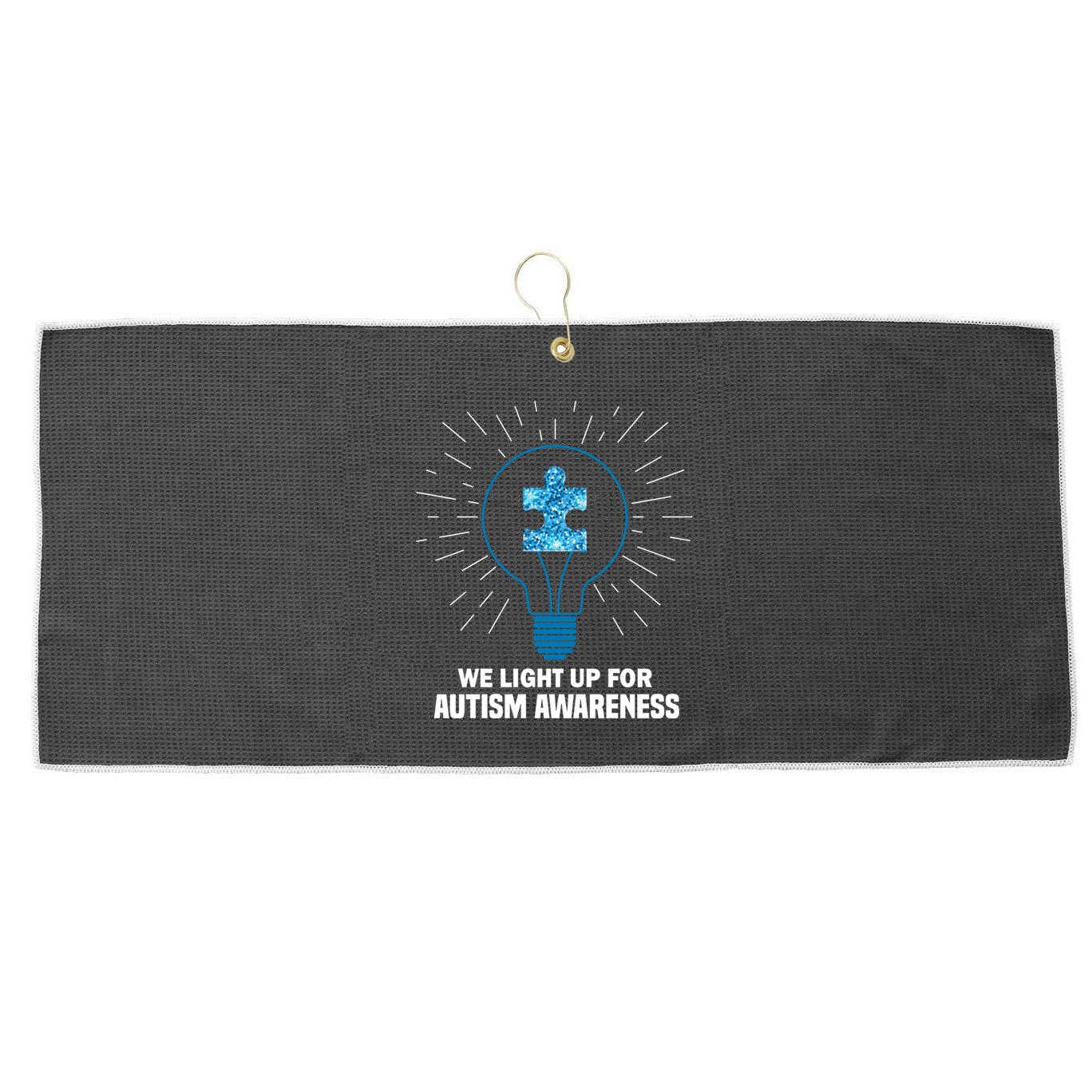 We Light It Up For Autism Awareness Large Microfiber Waffle Golf Towel