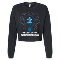 We Light It Up For Autism Awareness Cropped Pullover Crew