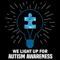 We Light It Up For Autism Awareness Cropped Pullover Crew