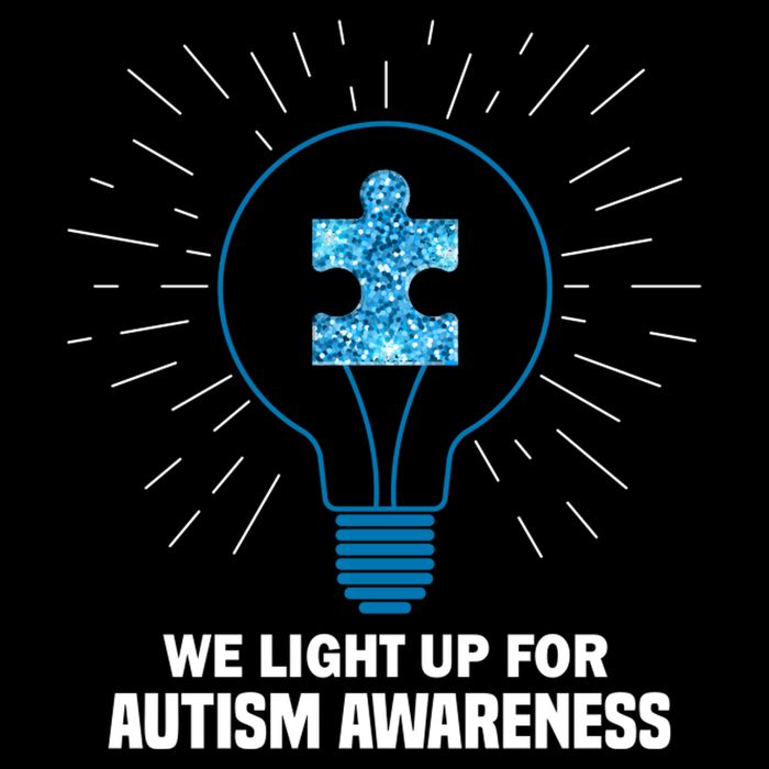 We Light It Up For Autism Awareness Cropped Pullover Crew