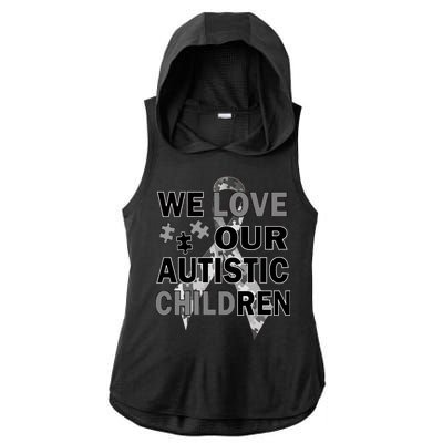 We Love Our Autistic Children Ladies PosiCharge Tri-Blend Wicking Draft Hoodie Tank