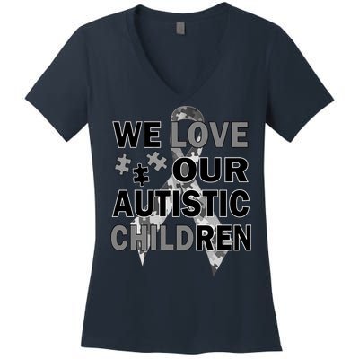 We Love Our Autistic Children Women's V-Neck T-Shirt