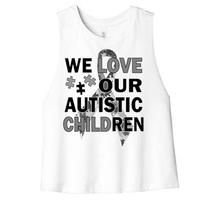 We Love Our Autistic Children Women's Racerback Cropped Tank