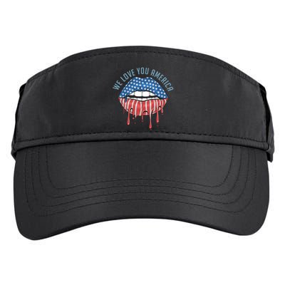 We Love You America Lips Adult Drive Performance Visor