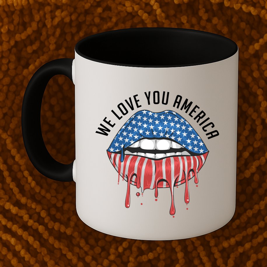 We Love You America Lips Mug