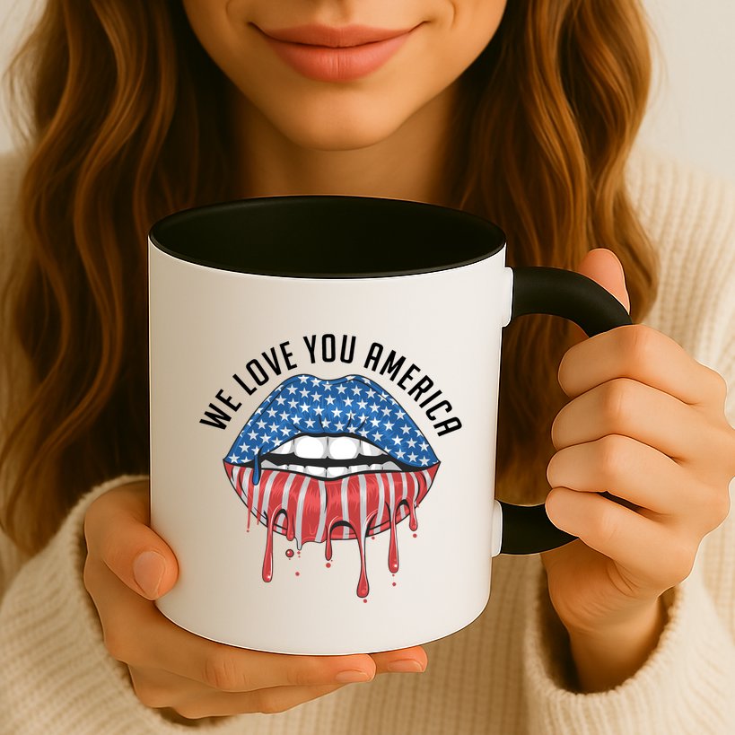 We Love You America Lips Mug