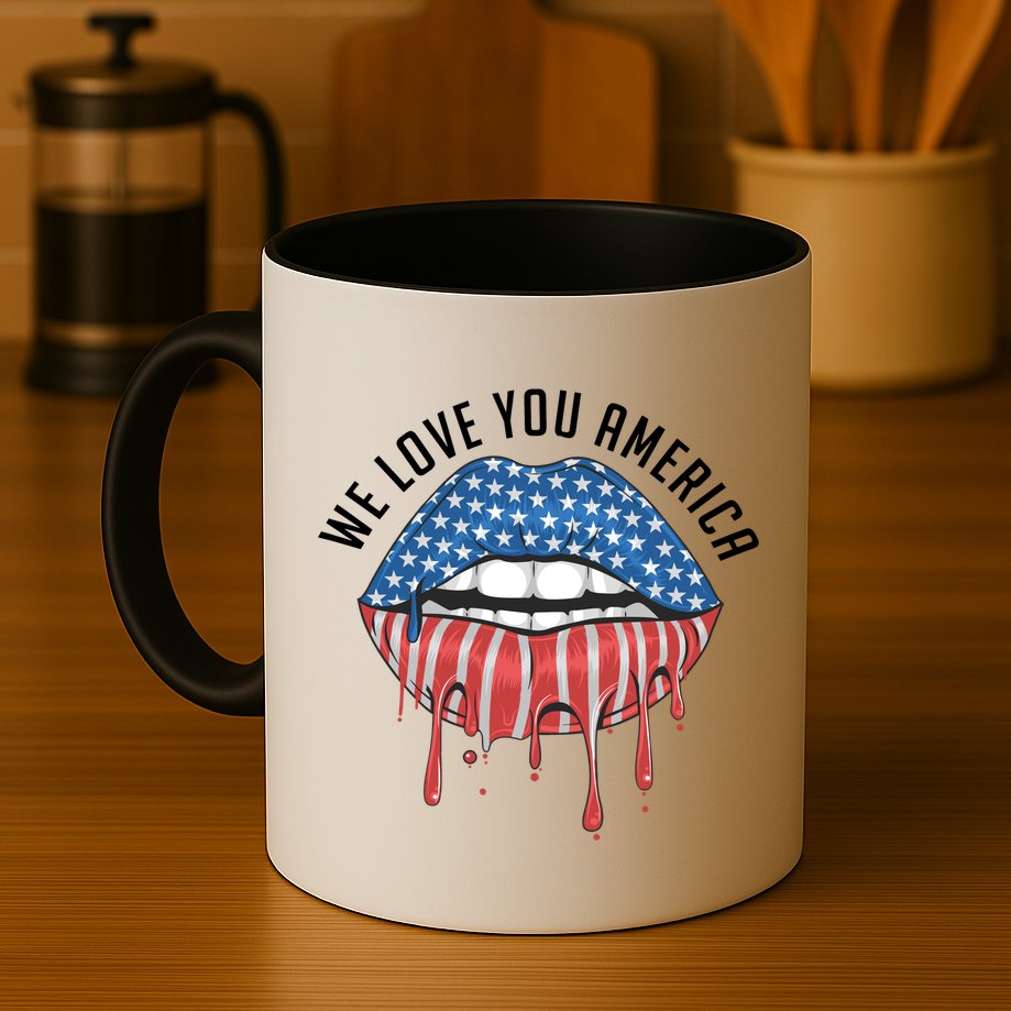 We Love You America Lips Mug