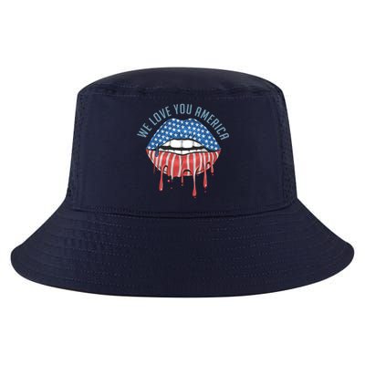 We Love You America Lips Cool Comfort Performance Bucket Hat