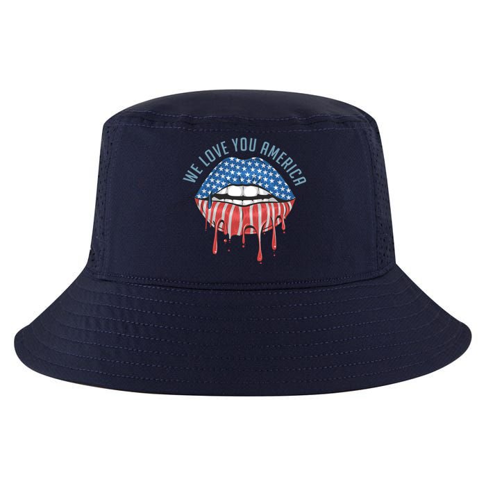 We Love You America Lips Cool Comfort Performance Bucket Hat