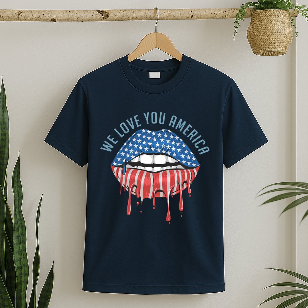 We Love You America Lips T-Shirt