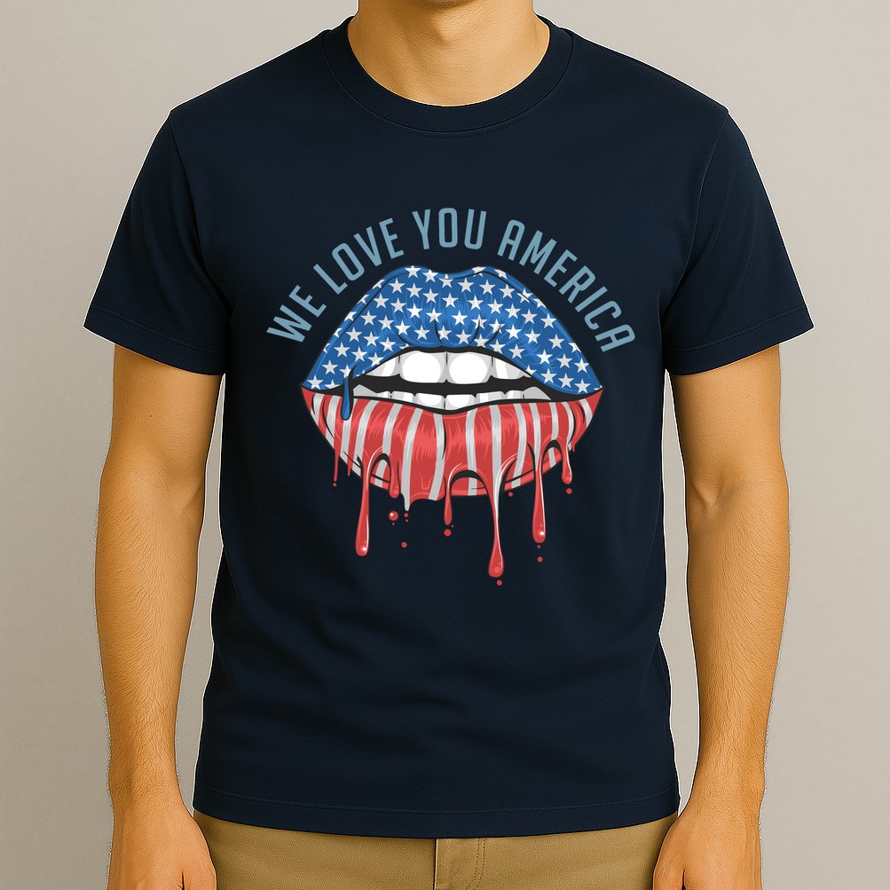 We Love You America Lips T-Shirt