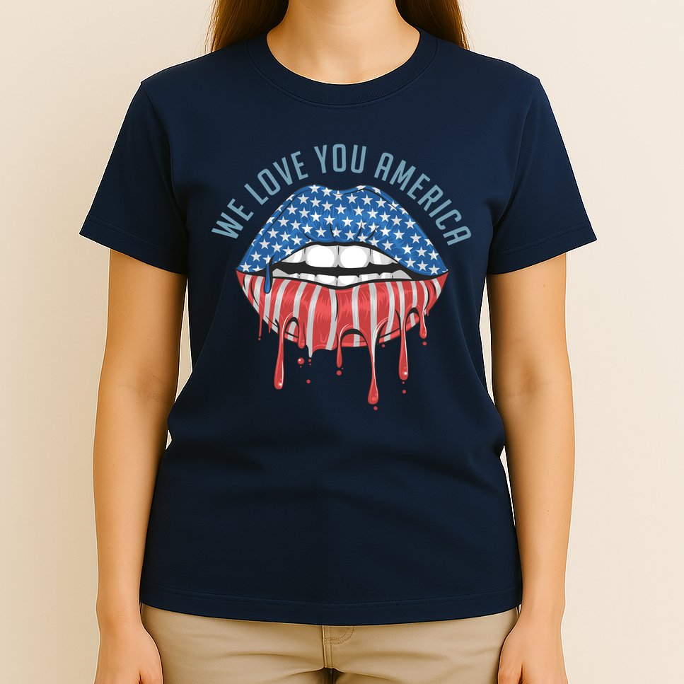 We Love You America Lips T-Shirt