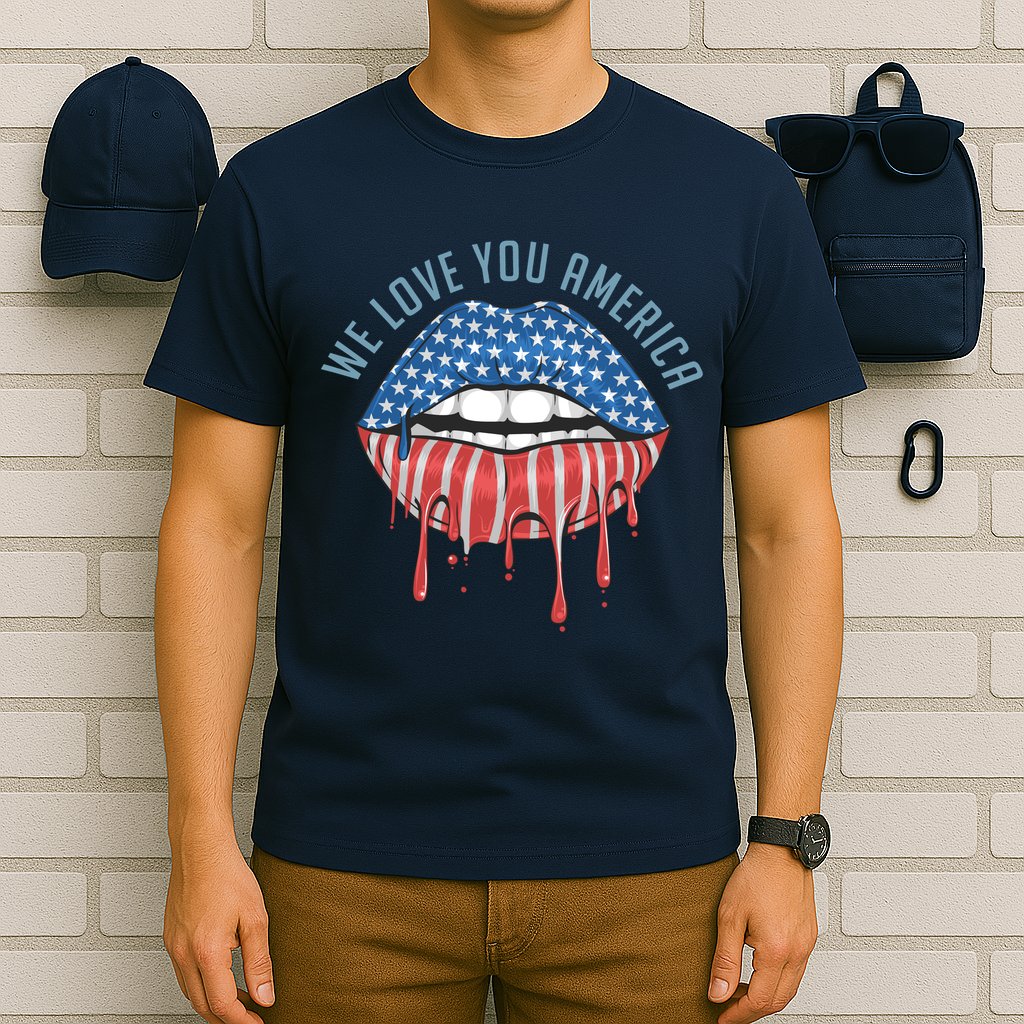 We Love You America Lips T-Shirt