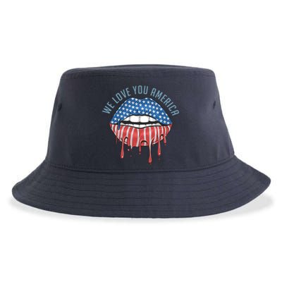 We Love You America Lips Sustainable Bucket Hat