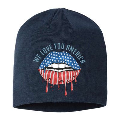 We Love You America Lips Sustainable Beanie