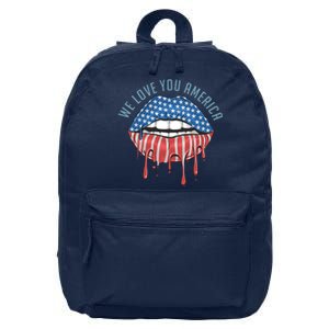 We Love You America Lips 16 in Basic Backpack