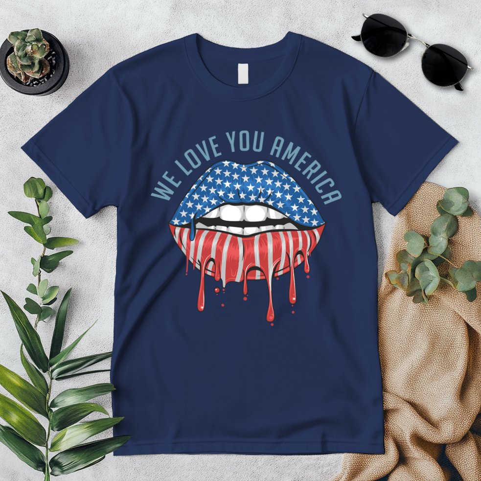 We Love You America Lips Premium T-Shirt