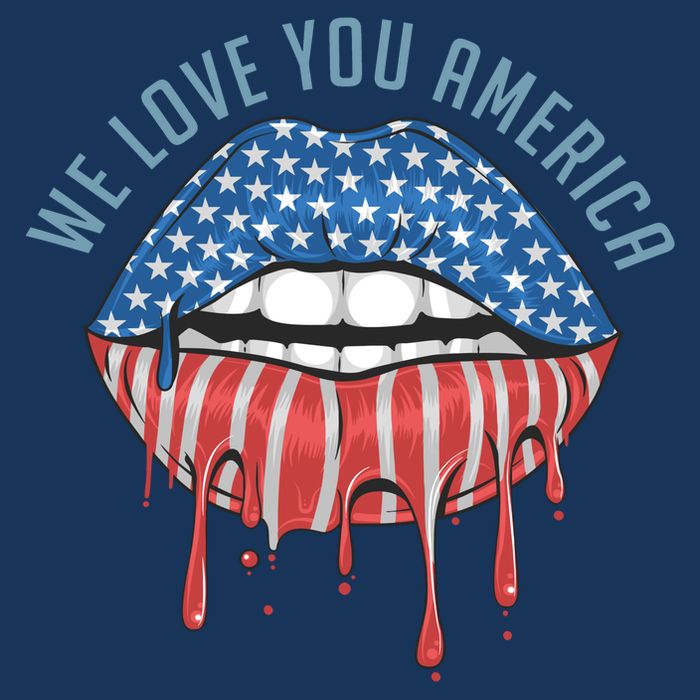 We Love You America Lips Tie-Dye T-Shirt