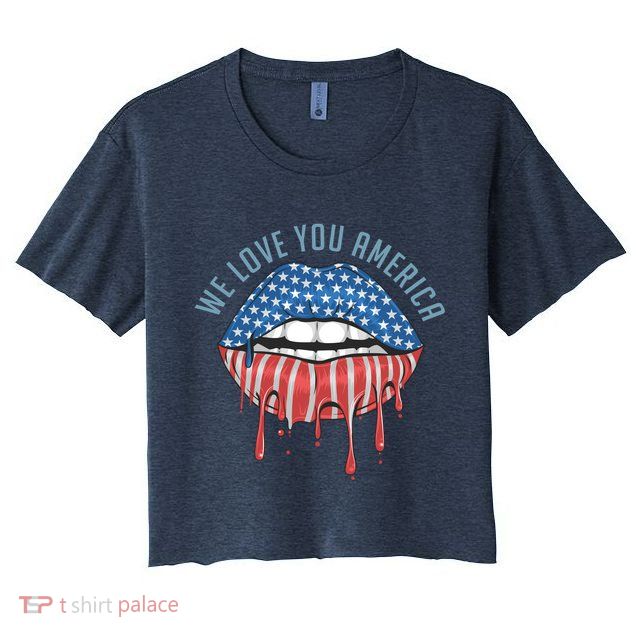 We Love You America Lips Crop Top